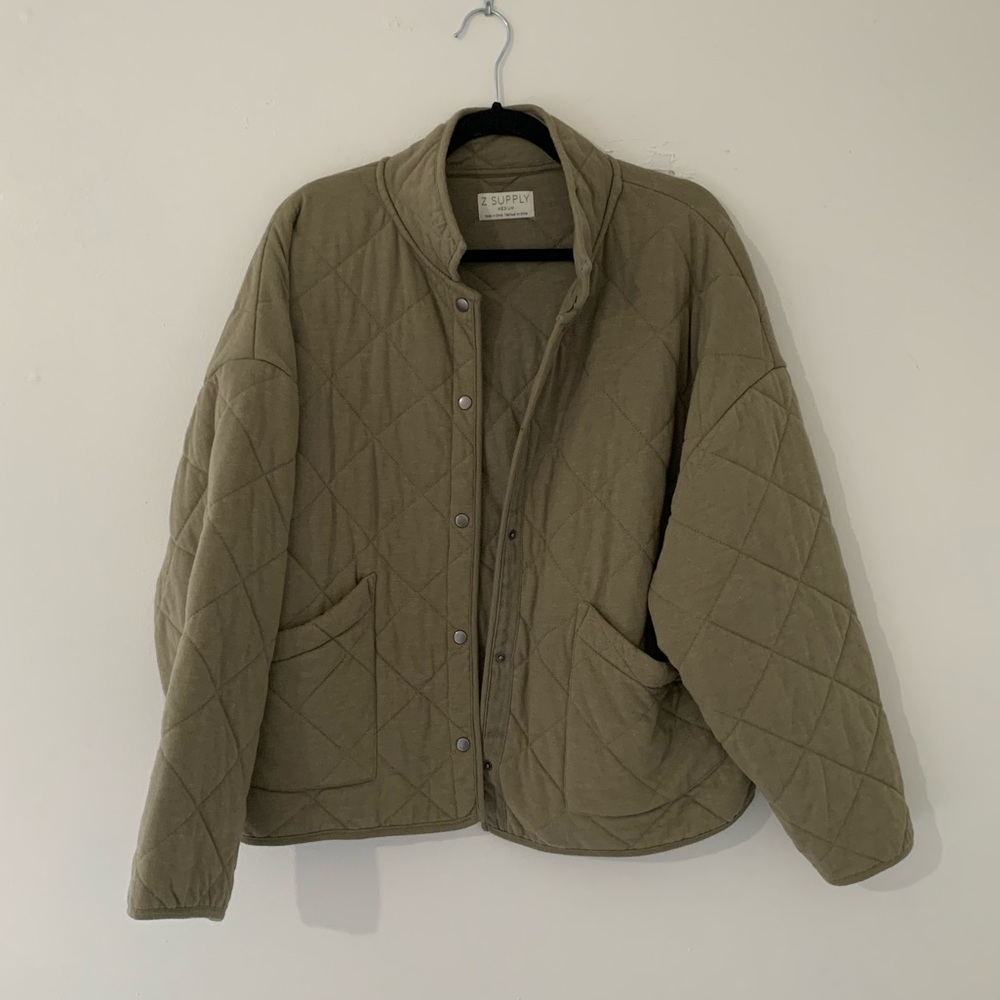 Z Supply Olive Quilted Jacket - Picture 2 of 5